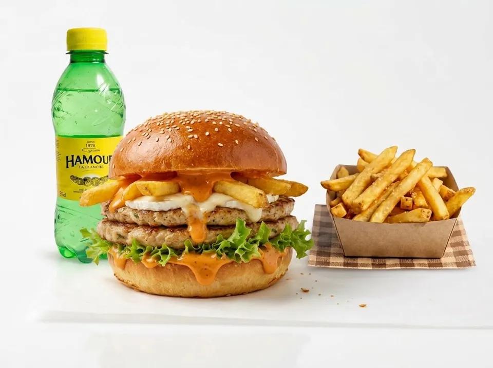 Burger Spécial + Barquette De Frites + Boisson