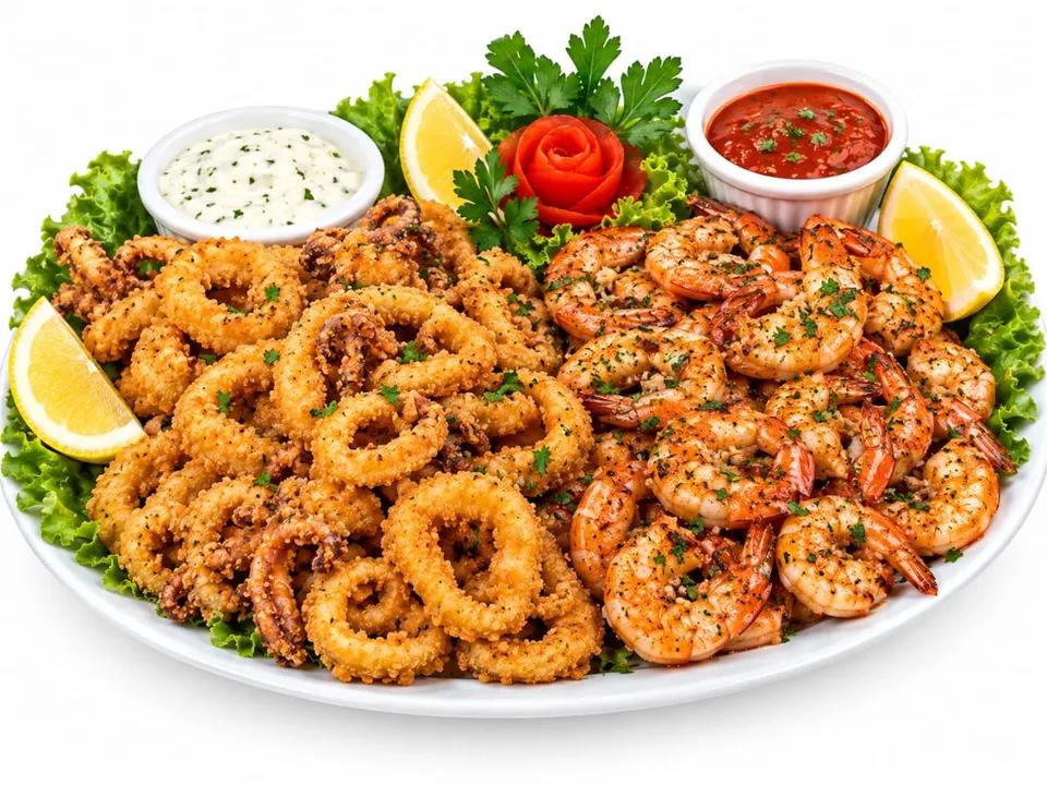 Calamar crevettes friture (2 personnes)