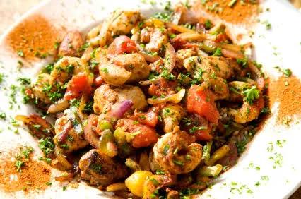 Fricassée de Poulet à la Crevette