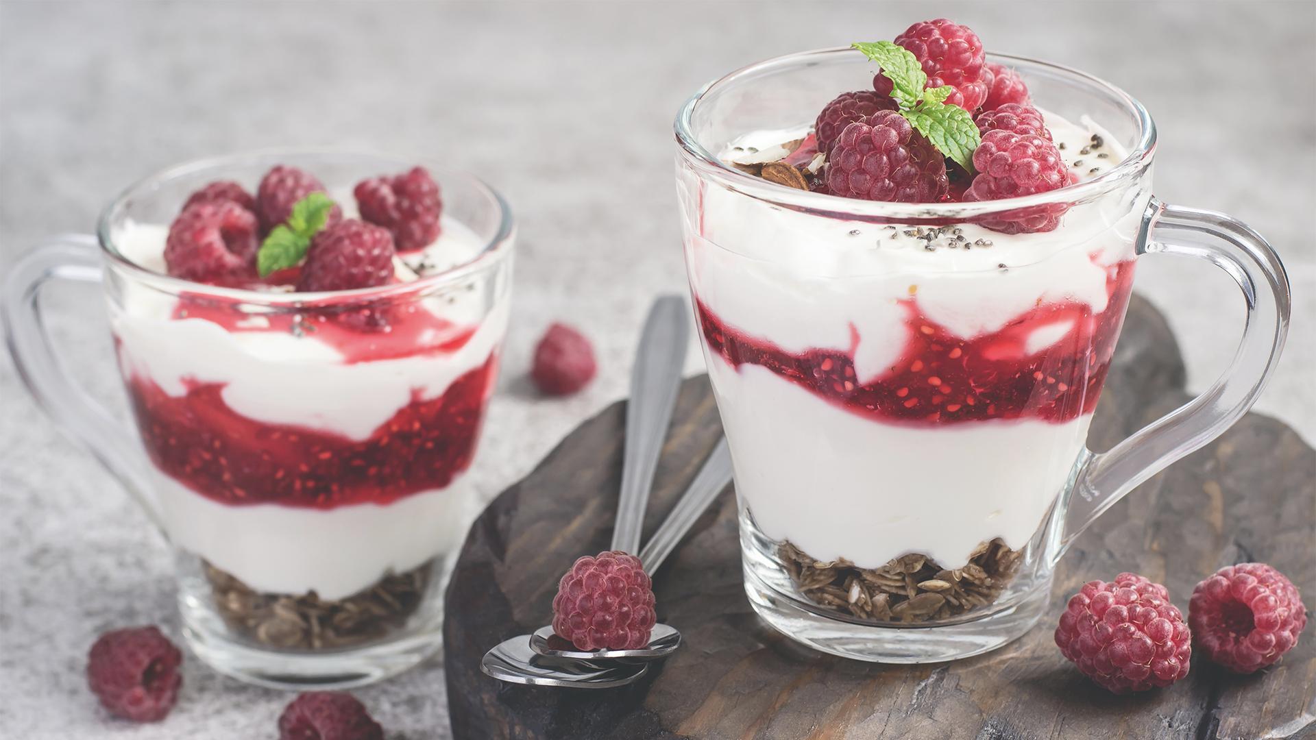 Parfait chia framboise