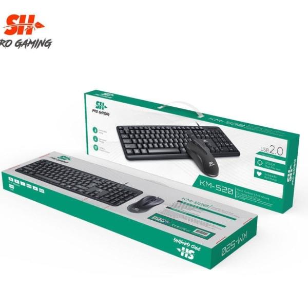 SH KM-520 Wired Keyboad And Mouse Usb 2.0