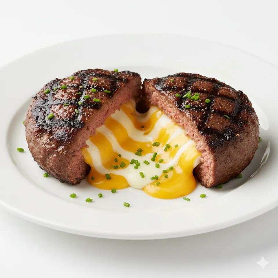 Plat Steak haché farcie au 4 fromages