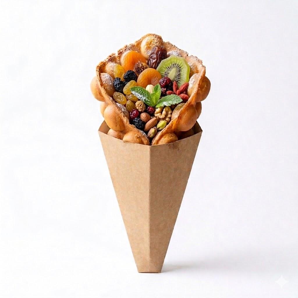 Dried Fruit Bubble Waffle