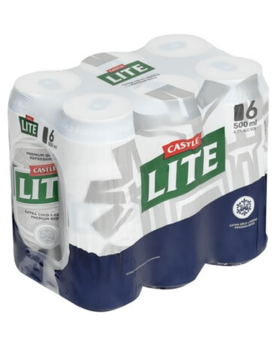 Castle Lite Lager Cans 6 x 500ml