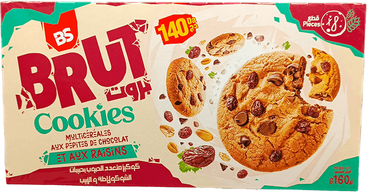 BRUT COOKIES CHOCO RAISIN 160G