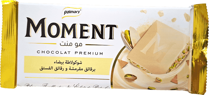 MOMENT blanc pistache feuillet 90g