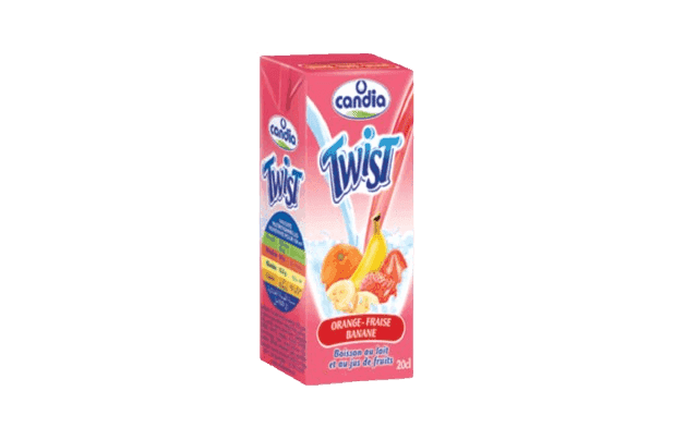CANDIA boisson twist au lait fraise banane 20cl