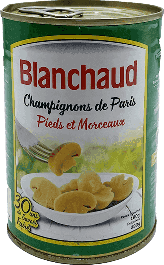 BLANCHAUD champignons de paris pieds et morceaux 400g