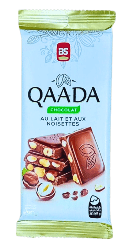 QAADA CHOCOLAT LAIT NOISET 90G