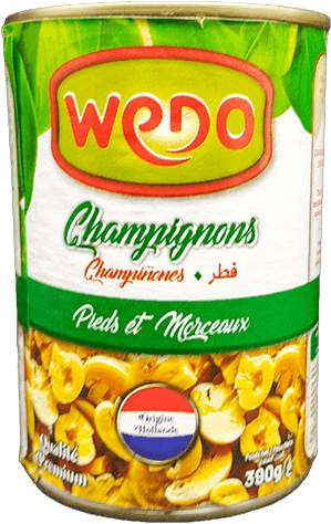 WEDO champignons pieds et morceaux 390g