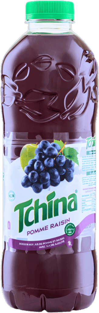 TCHINA boisson au jus de pomme et raisin 1L