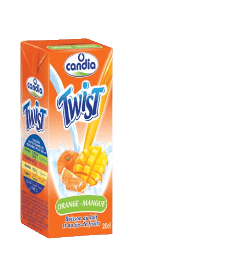 CANDIA Boisson Twist au lait Orange Mangue 20cl