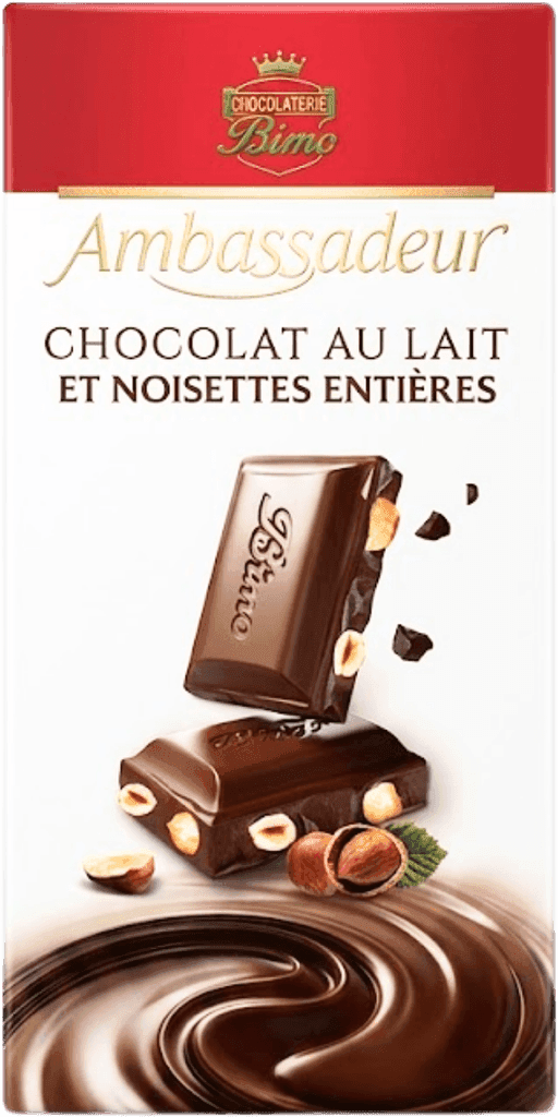 AMBASADEUR chocolat lait noisette entière 100 g
