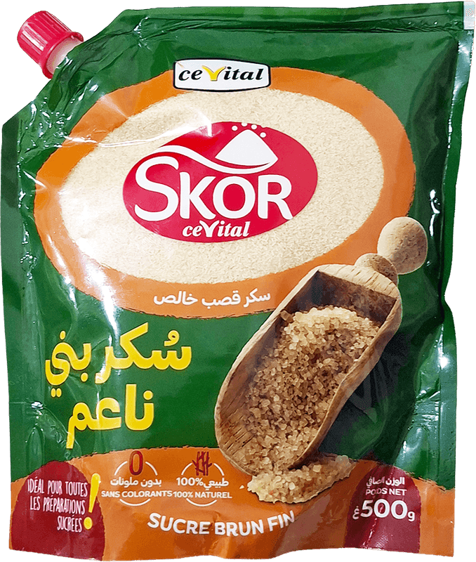 SKOR sucre roux verseur 500g