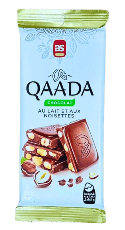 QAADA chocolat lait noisettes 90g